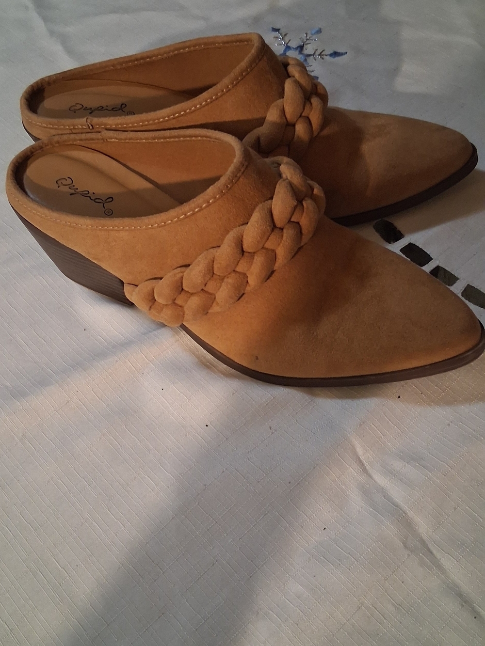 Qupid Braided Suede Mule - Tan 8 260929